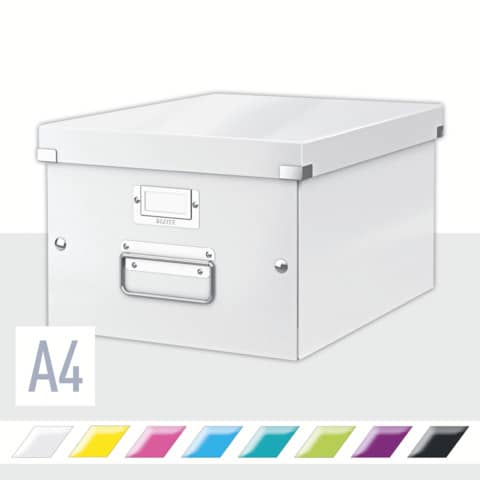 Scatola per archiviazione universale ''M'' Leitz CLICK & STORE bianco metallizzato 28,1x20x37 cm - 60440001